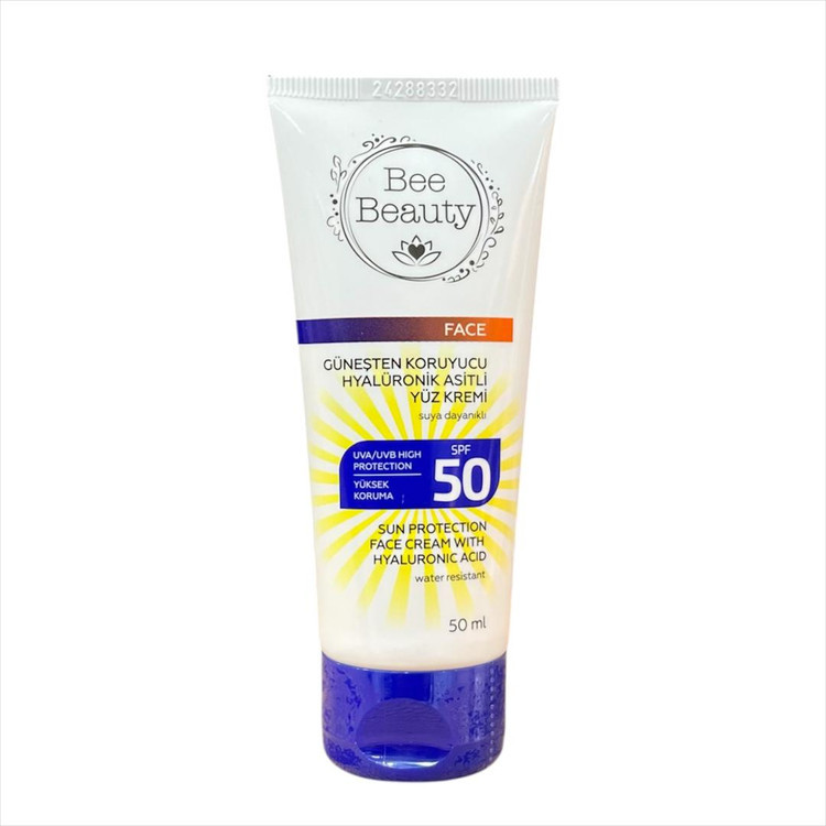 کرم ضدآفتاب صورت Bee Beauty با هیالورونیک اسید - محافظت SPF50